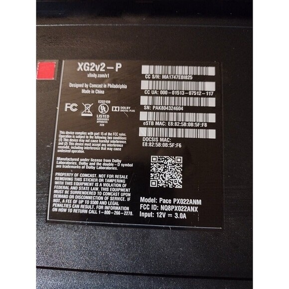 XFINITY XG2v2-P MODEL PACE PX022ANM HD TV CABLE BOX - Picture 7 of 7